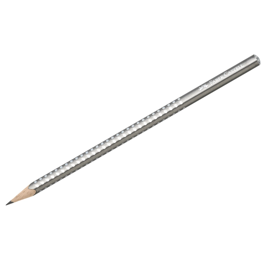 картинка Карандаш чернографитный faber-castell "sparkle" b, серебряный