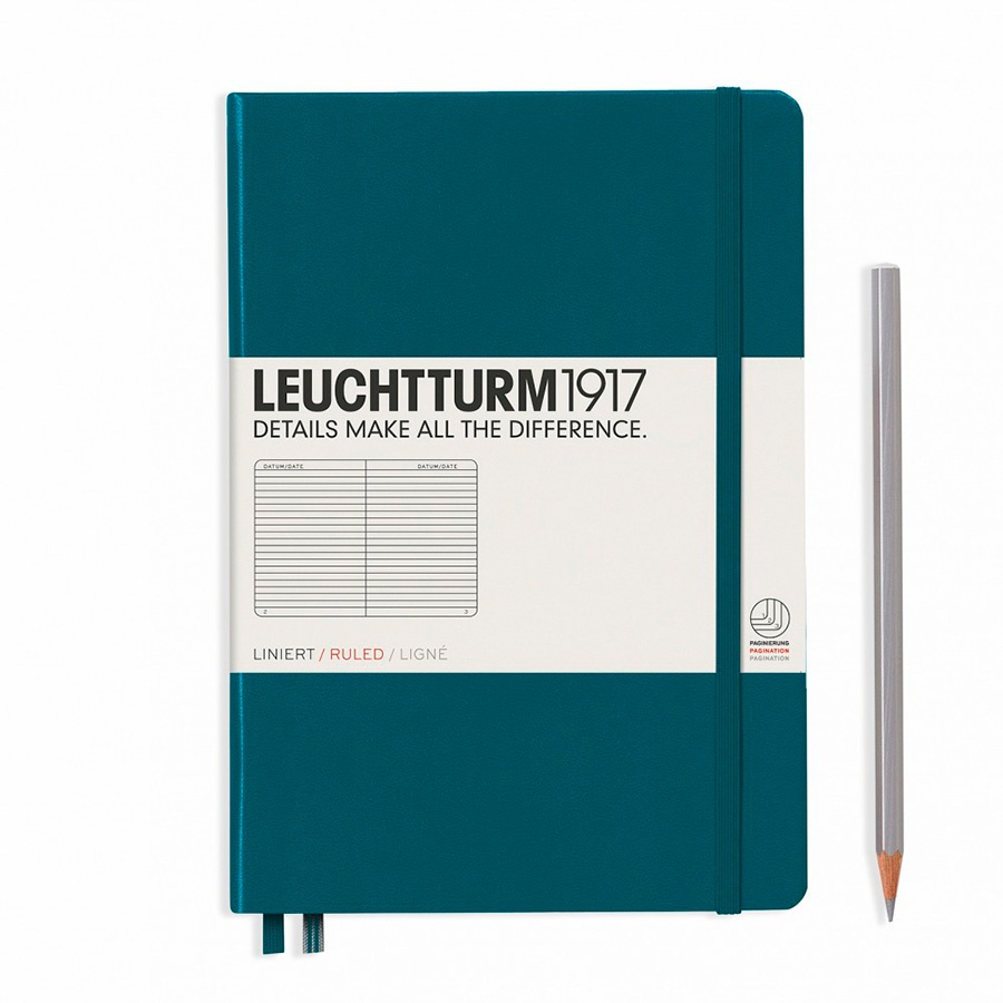 изображение Книга для записей medium a5 на 249 страниц в линейку, pacific green. leuchtturm1917