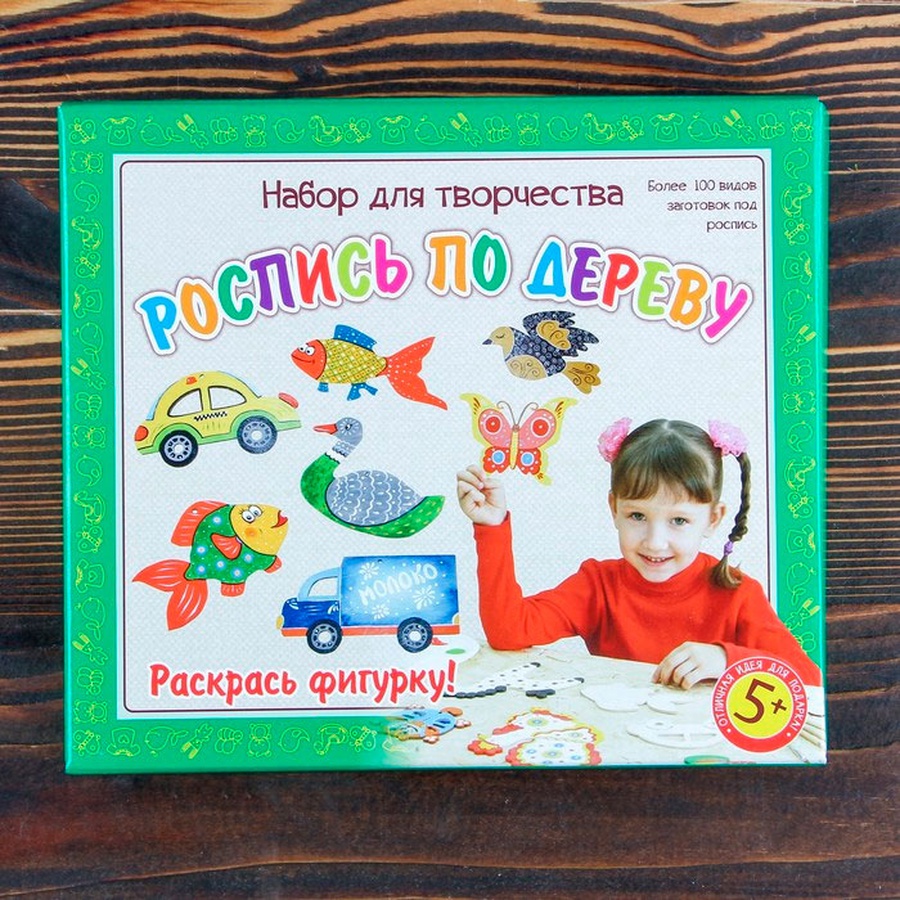 картинка Набор для творчества «животные», 5 фигурок, акриловые краски, кисть