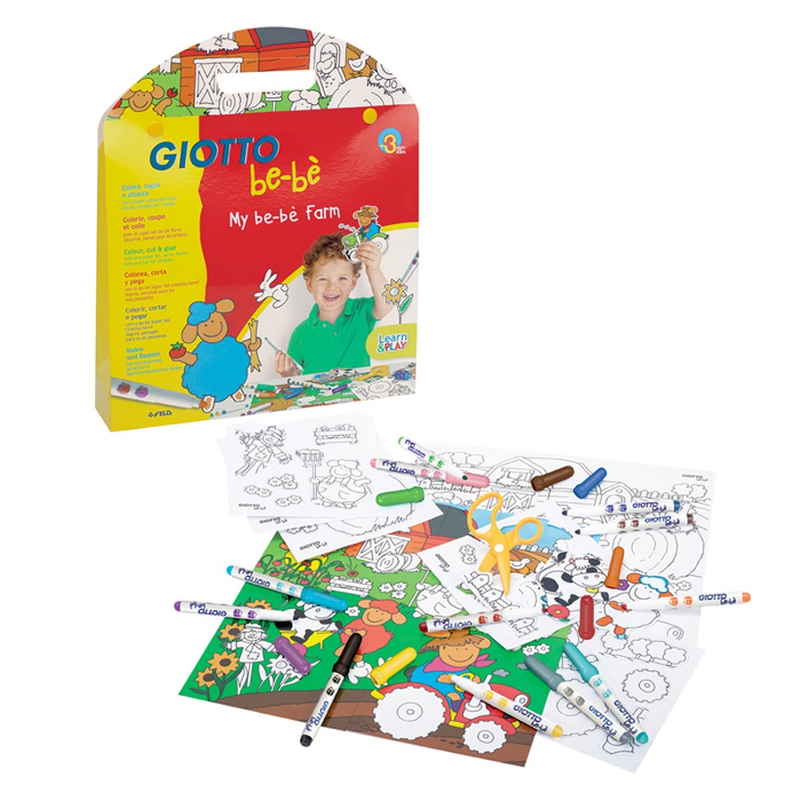 изображение Фломастеры giotto be-be, 12 цветов, с раскраской