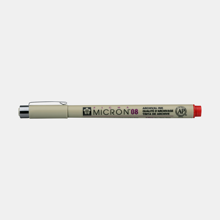 картинка Линер sakura pigma micron, толщина 0,5 мм, красный 19