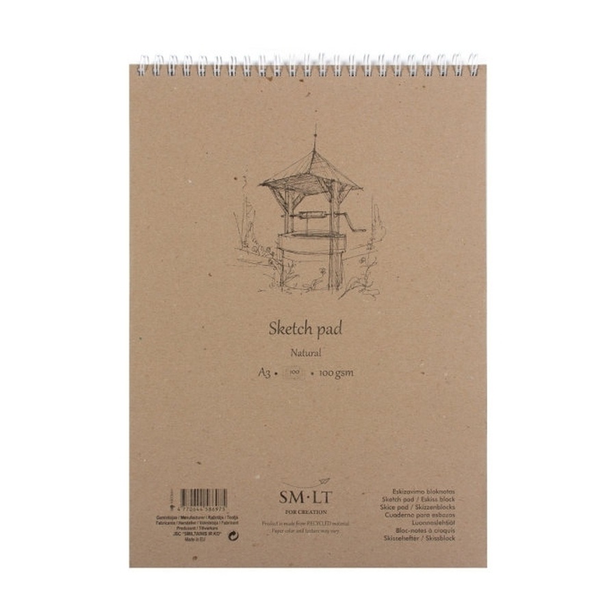 изображение Альбом для скетчей smiltainis sm-lt sketch pad natural а3 100 листов, 100 г/м2