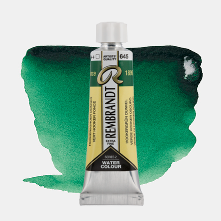 картинка Краска акварельная rembrandt туба 10 мл № 645 зелёный хукера насыщенный