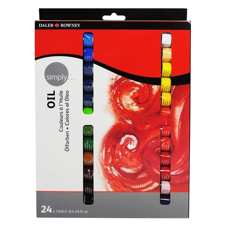 изображение Набор масляных красок daler rowney simply selection, 24 цвета по 12 мл