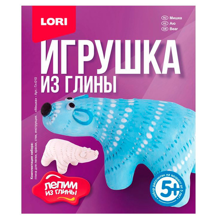 фотография Набор для творчества lori игрушка из глины мишка
