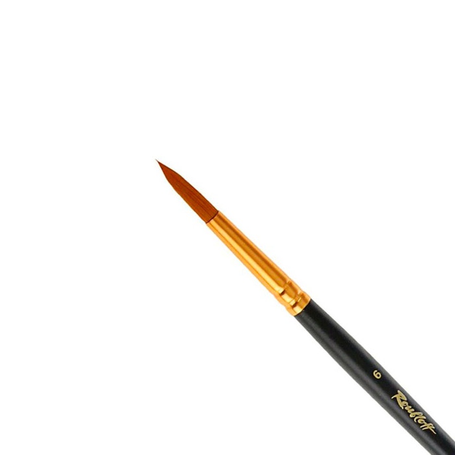 изображение Кисть синтетика roubloff № 6 круглая, длинная ручка, 1317