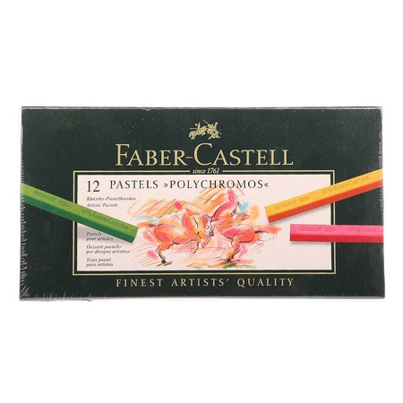 Пастель для художников немецкого производителя Faber Castell серии Polychromos 12 цветов в картонной коробке. Пастель с высокой концентрацией качеств…