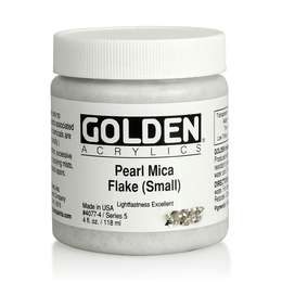 картинка Краска акриловая golden heavy body, банка 118 мл, № 4077 жемчужный с мелкими хлопьями иридисцентный