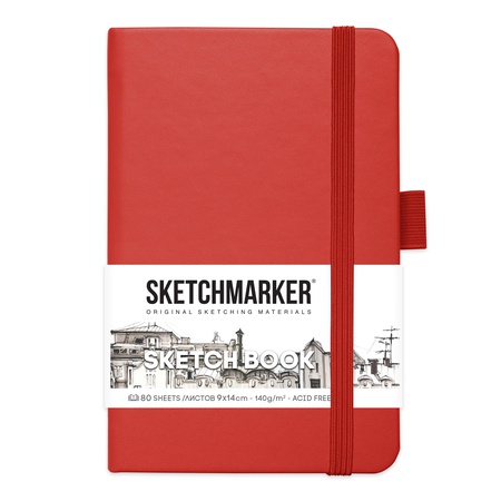 изображение Блокнот для зарисовок sketchmarker  9*14 см 80л красный