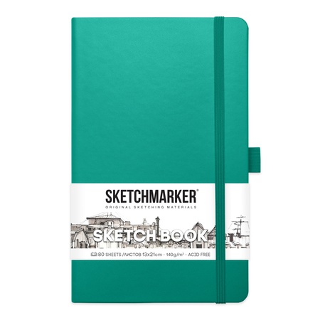 фото Блокнот для зарисовок sketchmarker  13*21 см 80л изумрудный