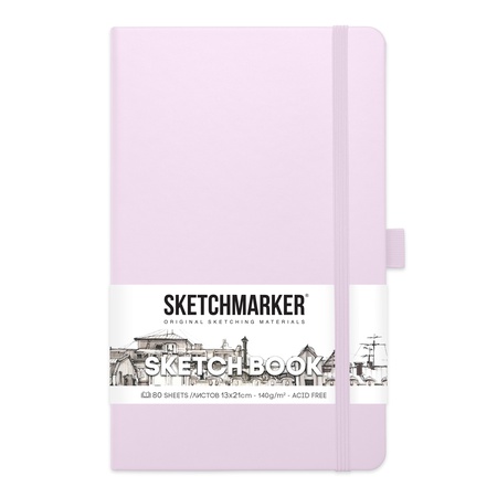 фото Блокнот для зарисовок sketchmarker  13*21 см 80л фиолетовый пастельный