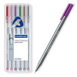 фотография Ручки капиллярные staedtler triplus, набор 6 натуральных цветов, толщина 0,3 мм, трехгранные