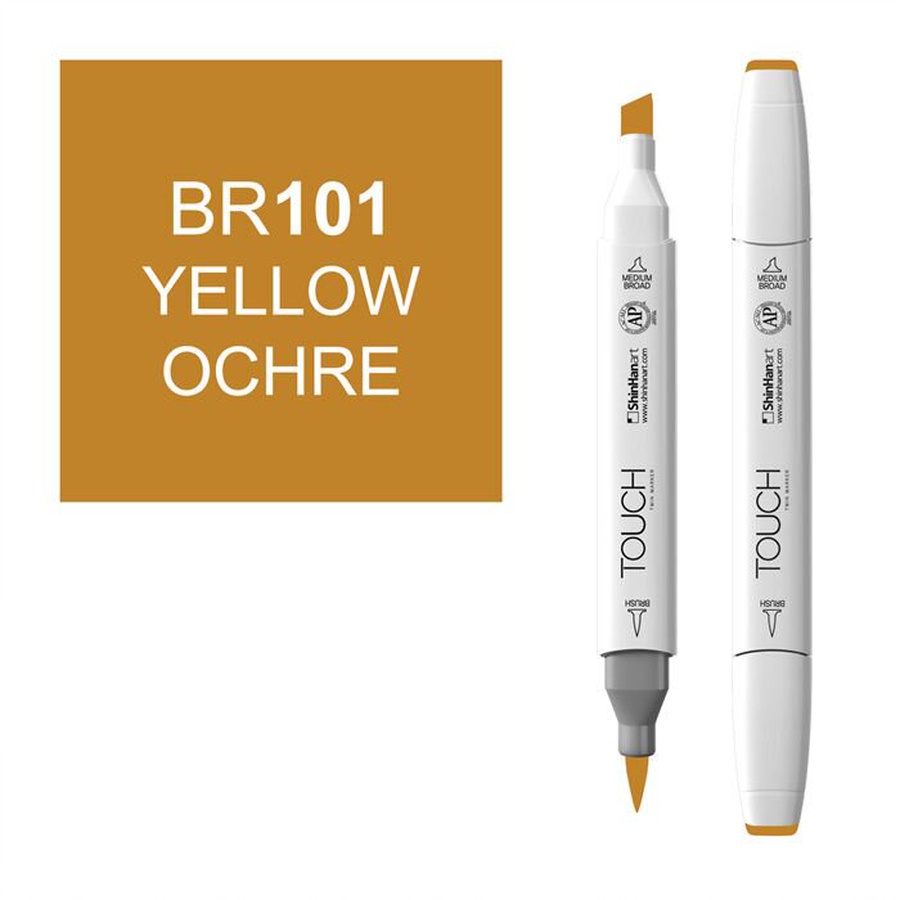изображение Маркер художественный touch brush shinhanart, 101 жёлтая охра br101