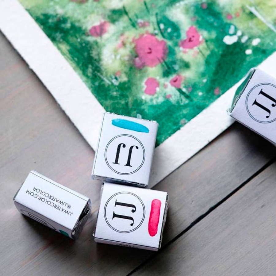 изображение Акварель "jj watercolor" в кювете, красное золото