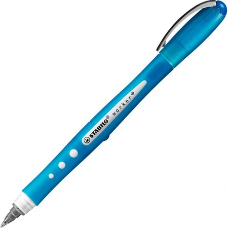 картинка Ручка-роллер цвет синий stabilo worker colorful