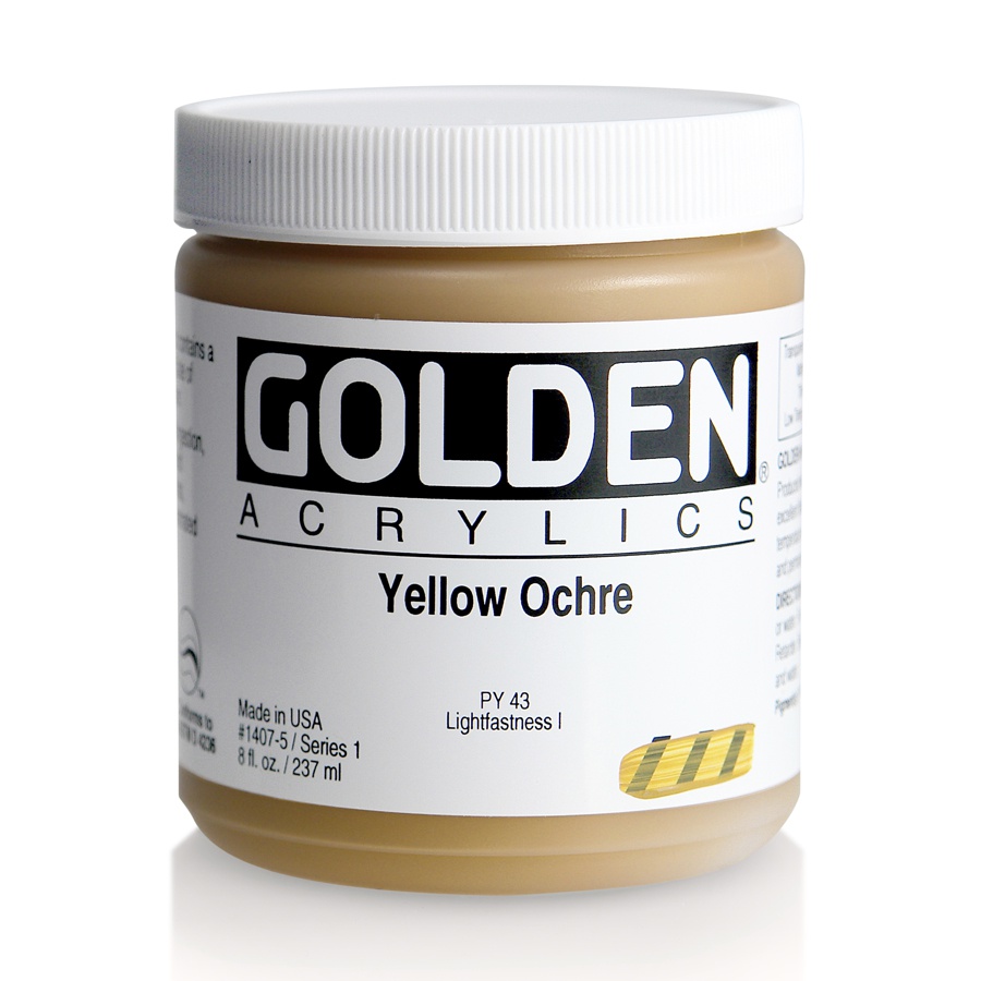 фото Краска акриловая golden heavy body, банка 237 мл, № 1407 охра жёлтая