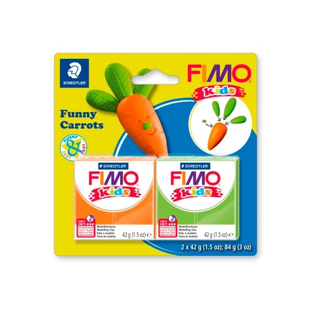 изображение Полимерная глина fimo kids набор весёлые морковки 2х42 г