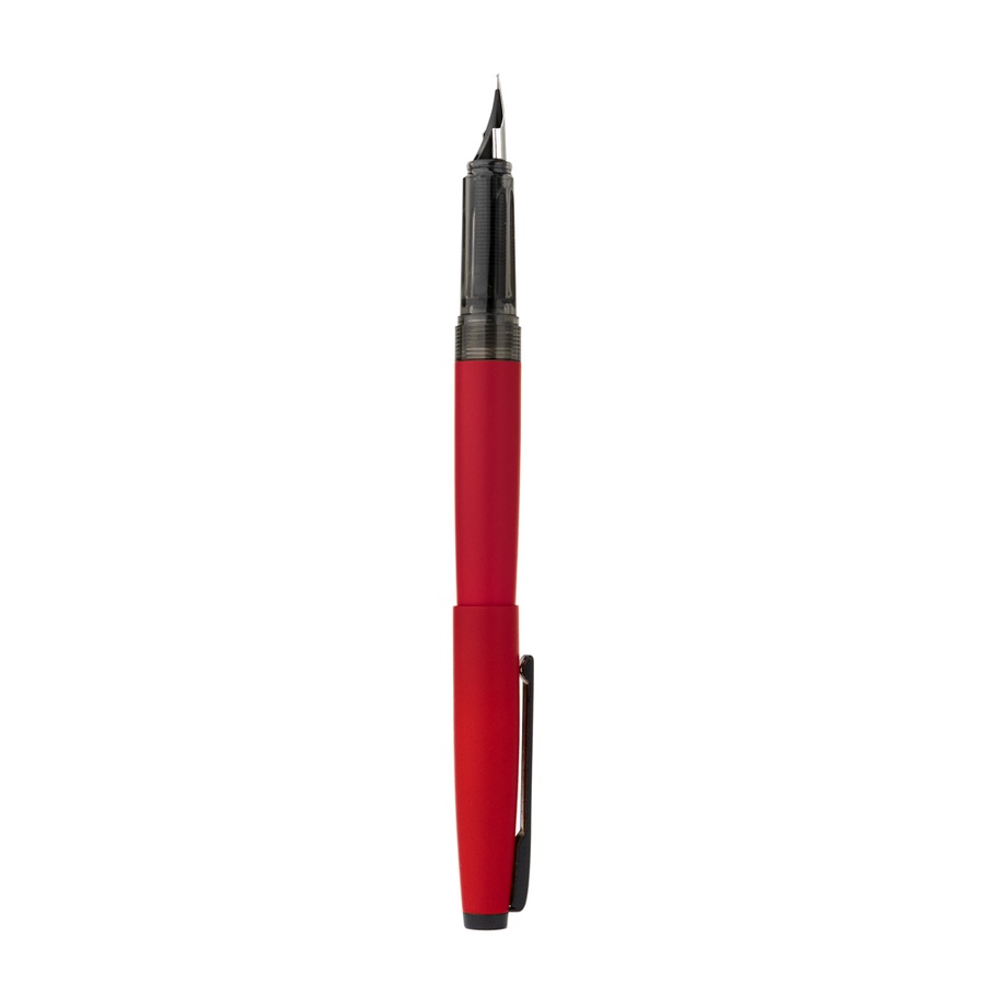 изображение Ручка перьевая малевичъ с конвертером, перо ef 0,4 мм, набор с черной тушью и значком, цвет: красный