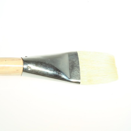 фото Кисть щетина для масла сонет №18 (39 мм) плоская на длинной ручке покрытая лаком