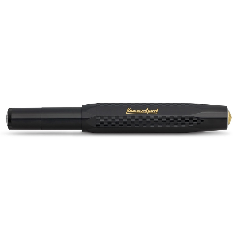 фотография Ручка перьевая kaweco classic sport chess f 0.7мм, черный корпус с шахматным узором