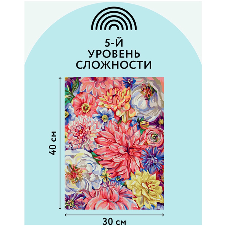 фотография Картина по номерам на холсте "цветочный ковер", 30*40 см