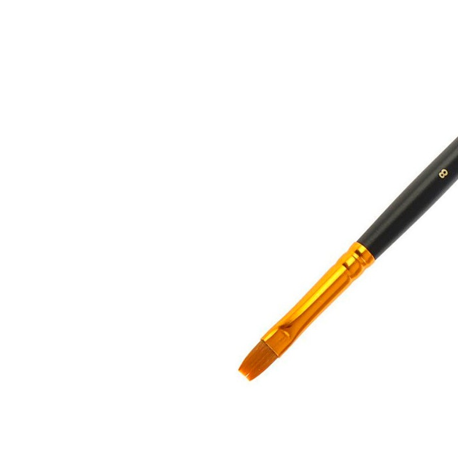 фото Кисть синтетика roubloff № 8 плоская, длинная ручка, 1327
