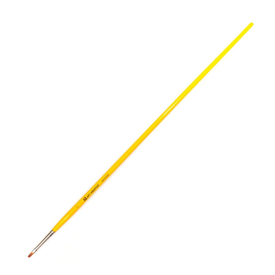 картинка Кисть синтетика арт-квартал №2 плоская, длинная ручка