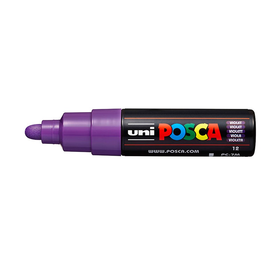 картинка Маркер posca pc-7m, фиолетовый, 4.5 - 5.5 мм, пулевидный наконечник