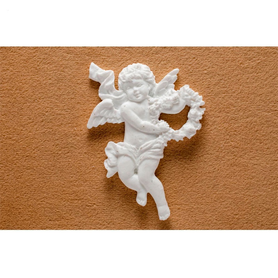 картинка Молд силикон для полимерной глины №096 "ангел с венком" 6х4 см микс