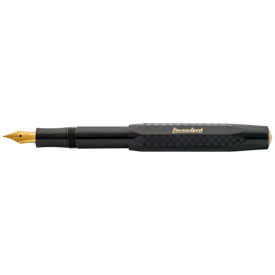 фотография Ручка перьевая kaweco classic sport chess f 0.7мм, черный корпус с шахматным узором