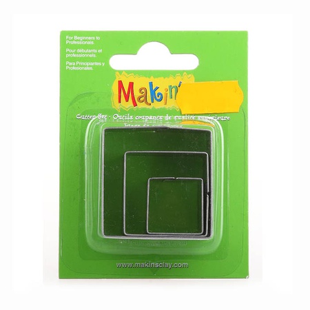 Набор металлических резцов формы квадрат от Makins предназначены для моделирования полимерной глиной. При помощи этих трафаретов можно создавать удив…