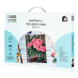 картинка Картина по номерам на холсте "ваза с пионами", 40х50 см