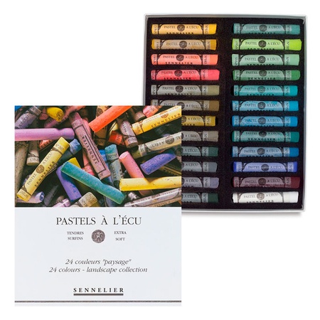 фотография Набор сухой пастели пейзаж, 24 цвета в картонной коробке, диаметр 10 мм, длина 64 мм, sennelier