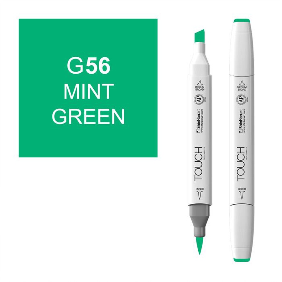 картинка Маркер художественный touch brush shinhanart, 056 зелёная мята g56
