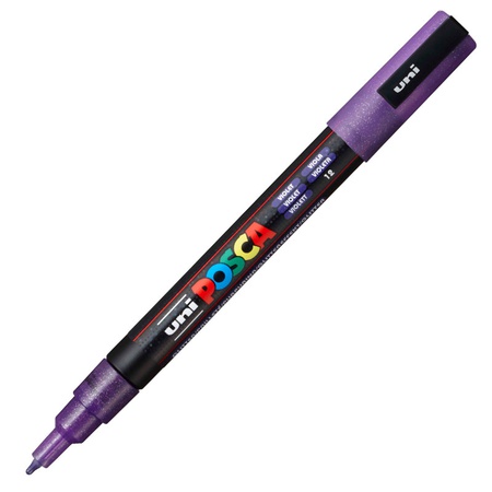 фотография Маркер posca pc-3ml, фиолетовый с блёстками, 0.9 - 1.3 мм, пулевидный наконечник