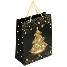 картинка Пакет подарочный новогодний 26,5x12,7x33 "midnight christmas tree"