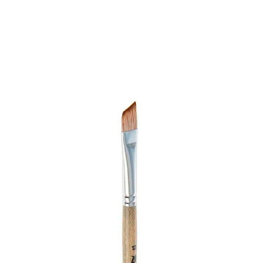 изображение Кисть синтетика имитация мангуста наклонная roubloff №12 короткая ручка, укороченная вставка