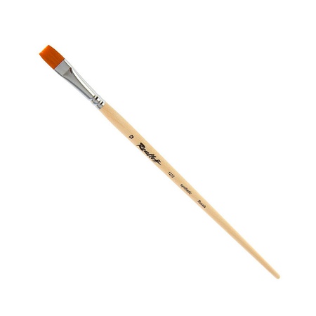 изображение Кисть синтетика roubloff № 12 плоская, длинная ручка, 1222