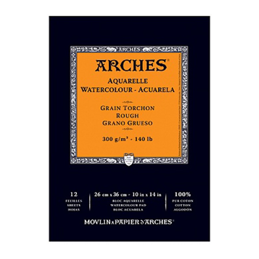 картинка Альбом для акварели arches 300г/м.кв 23*31см 12л торшон склейка по короткой стороне
