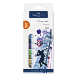 картинка Faber-castell краски акварельные в картонной упаковке, 12 цветов