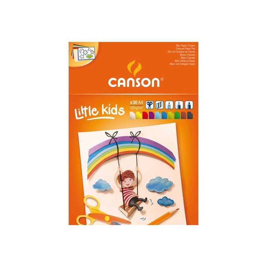 изображение Альбом-склейка цветной бумаги для детского творчества canson, формат а4, плотность 120 г/м2, 30 листов