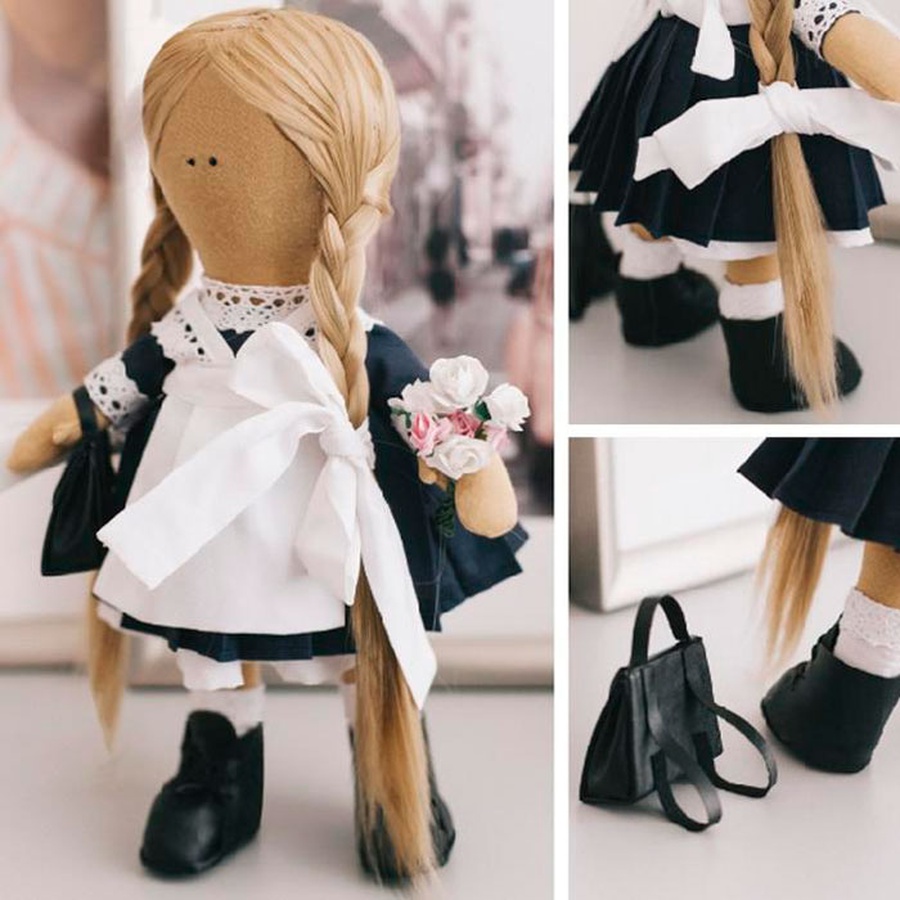 фотография Интерьерная кукла «школьница николь», набор для шитья 15,6 × 22.4 × 5.2 см