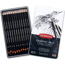 фотография Набор чернографитных карандашей derwent graphic soft, 12 штук, мягкая твердость