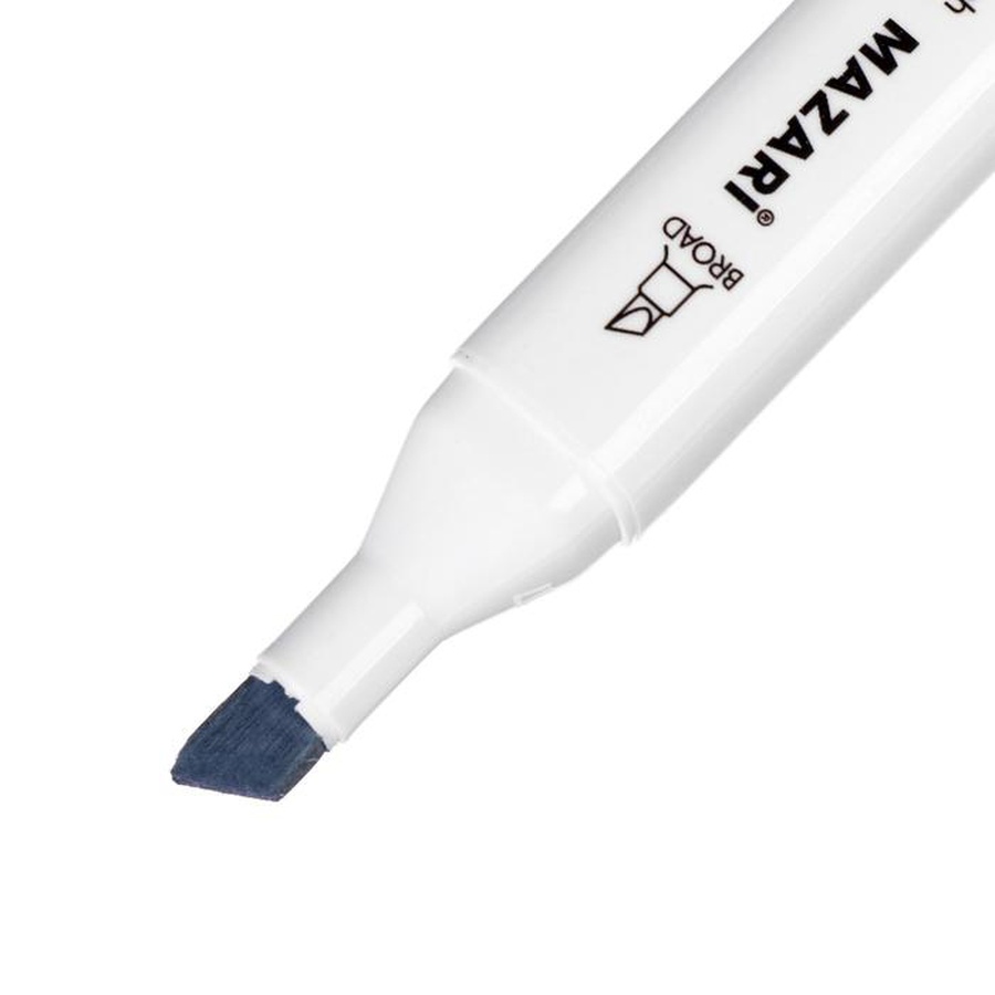 картинка Художественный набор двухсторонних маркеров mazari fantasia white 6 цветов warm gray (серые цвета), пишущие узлы 2.5-6.2 мм