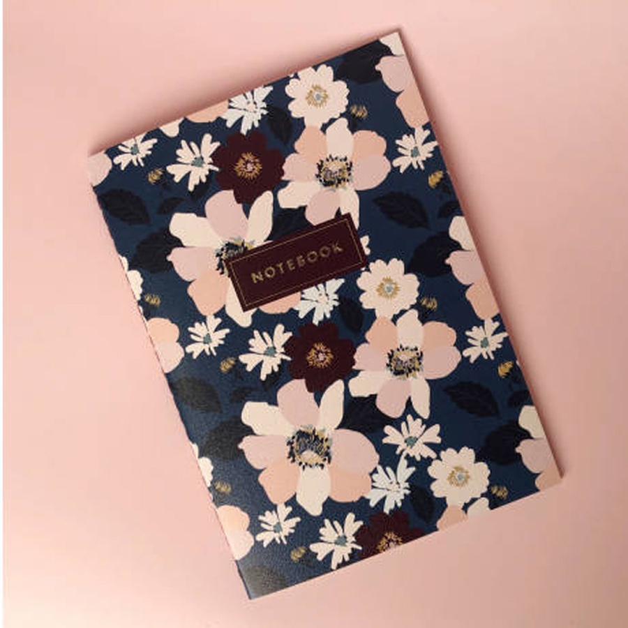 изображение Тетрадь а5 "dark blue flowers" (точка)