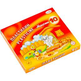 картинка Пластилин гамма мультики, 10 цветов, 200 г, со стеком