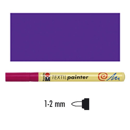 картинка Маркер по ткани textil painter marabu, толщина линии 1-2 мм, фиолетовый