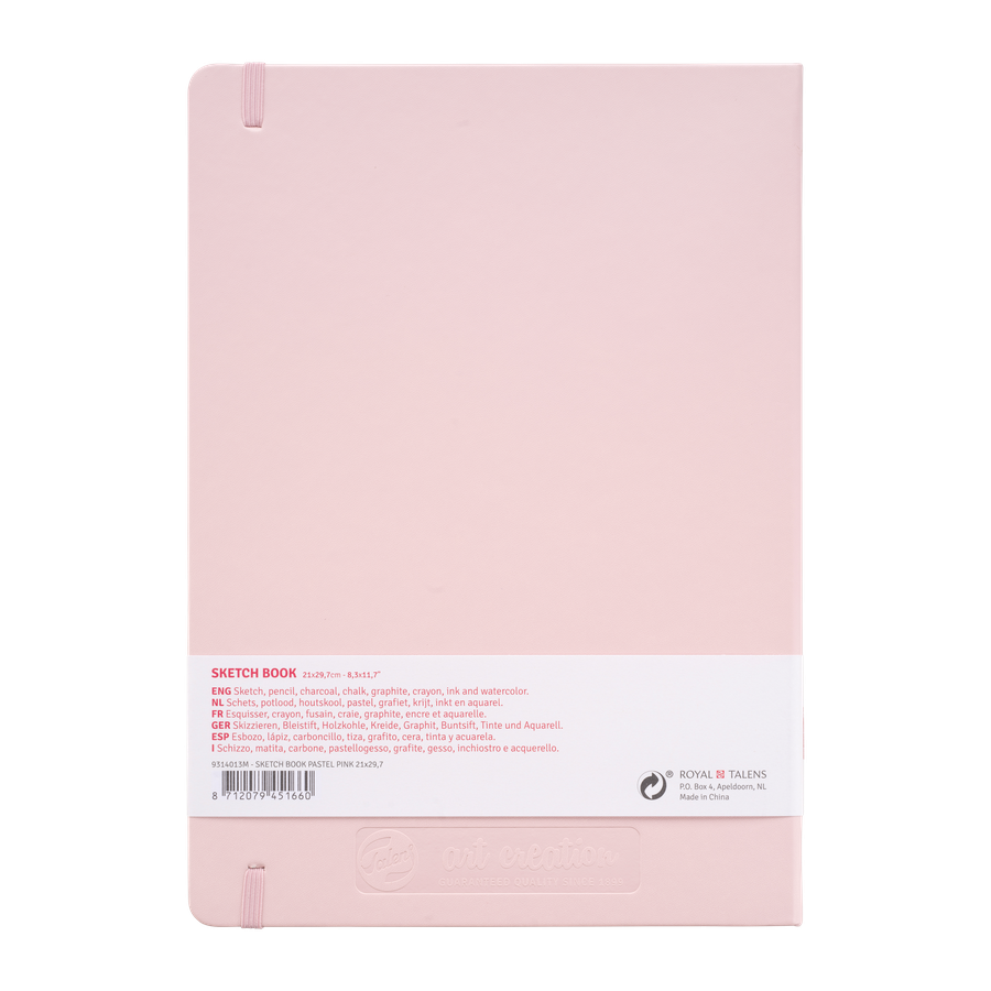 фотография Блокнот для зарисовок art creation 140 г/м2, 21х30 см, 80 листов, твердая обложка розовая