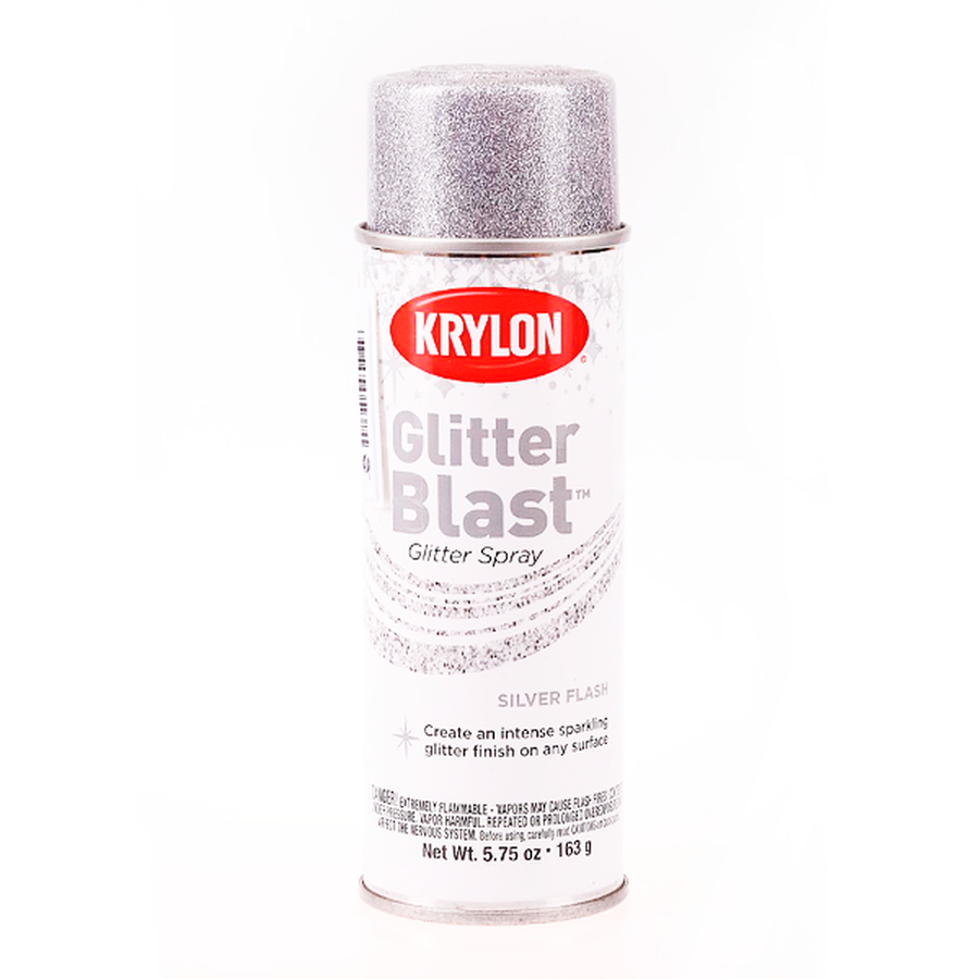 фотография Универсальная аэрозольная краска krylon glitter blast tm 3d глиттер 163 г, цвет серебряная вспышка