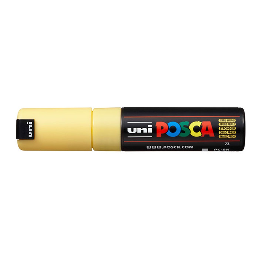 фотография Маркер posca pc-8k, соломенно-желтый, до 8.0 мм, скошенный наконечник
